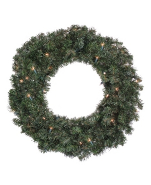 Shop Northlight 24" Pre-lit Canadian Pine Artificial Christmas Wreath In Green