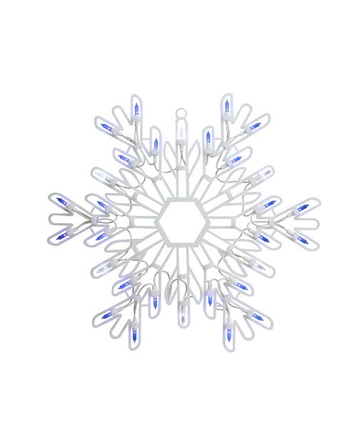 Northlight 15 Led Lighted Pure White And Blue Snowflake Christmas