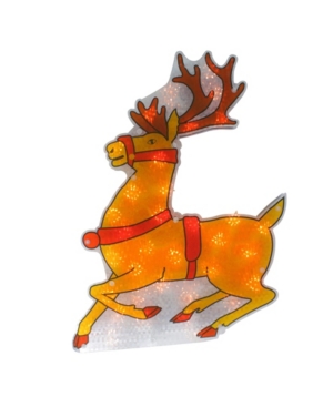 Northlight 18" Lighted Shimmering Reindeer Christmas Window Silhouette In Yellow