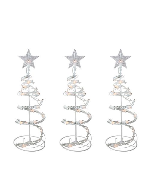 Northlight Set Of 3 Clear Lighted Spiral Cone Walkway Christmas