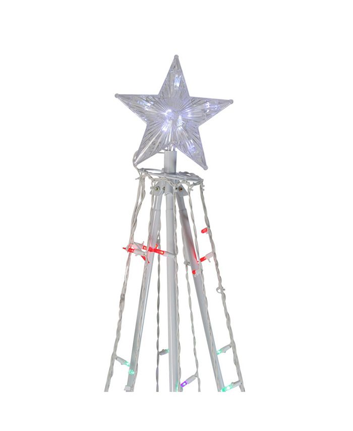 Northlight 6' Multi-Color LED Lighted Cone Tree Outdoor Christmas ...