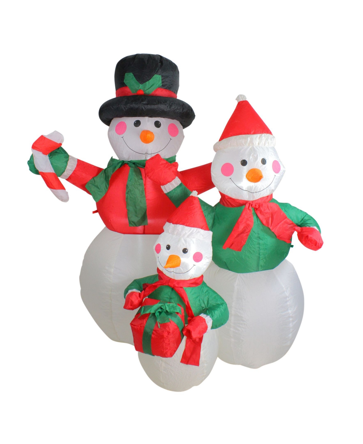 4' Inflatable Snowman Family Lighted Christmas Yard Art Decoration - White