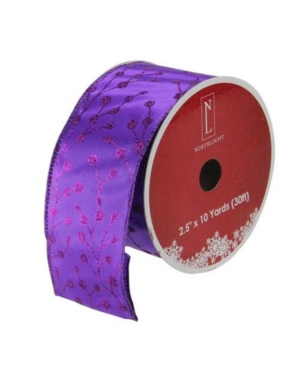 Northlight Shimmering Purple Tree Wired Christmas Craft Ribbon 2.5" X 10 Yards