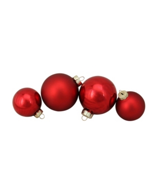 Northlight 96ct Shiny And Matte Red Glass Ball Christmas Ornaments 2.5-3.25" 80mm In Red