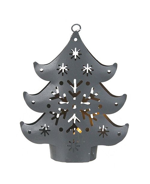 Northlight 4 5 Gray Petite Tree Lighted Cut Out Christmas Ornament Reviews All Holiday Lane Home Macy S