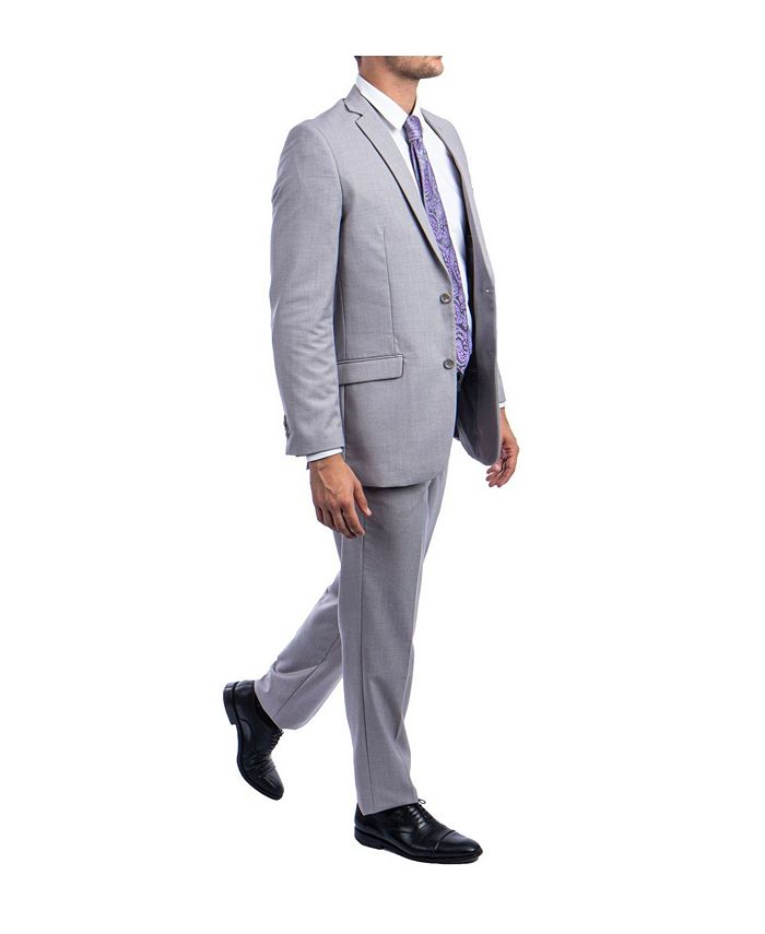 Azzuro Men's Slim Fit Notch Lapel Suit Blue Size 52R/46