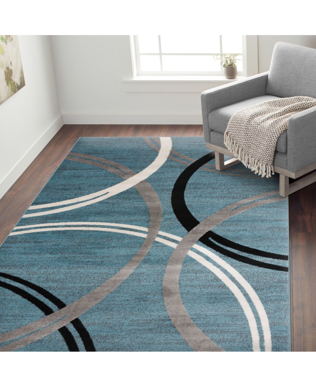Main Street Rugs Alba Alb377Area Rug - Blue