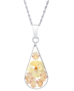 image of Medium Teardrop Dried Flower Pendant with 18