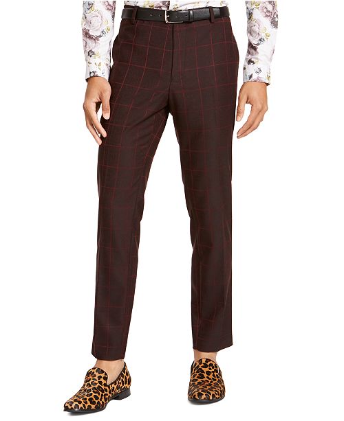Inc Men S Big Tall Slim Fit Windowpane Pants Created For Macy S