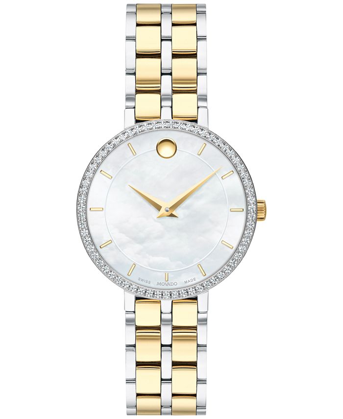 Movado two tone diamond watch store