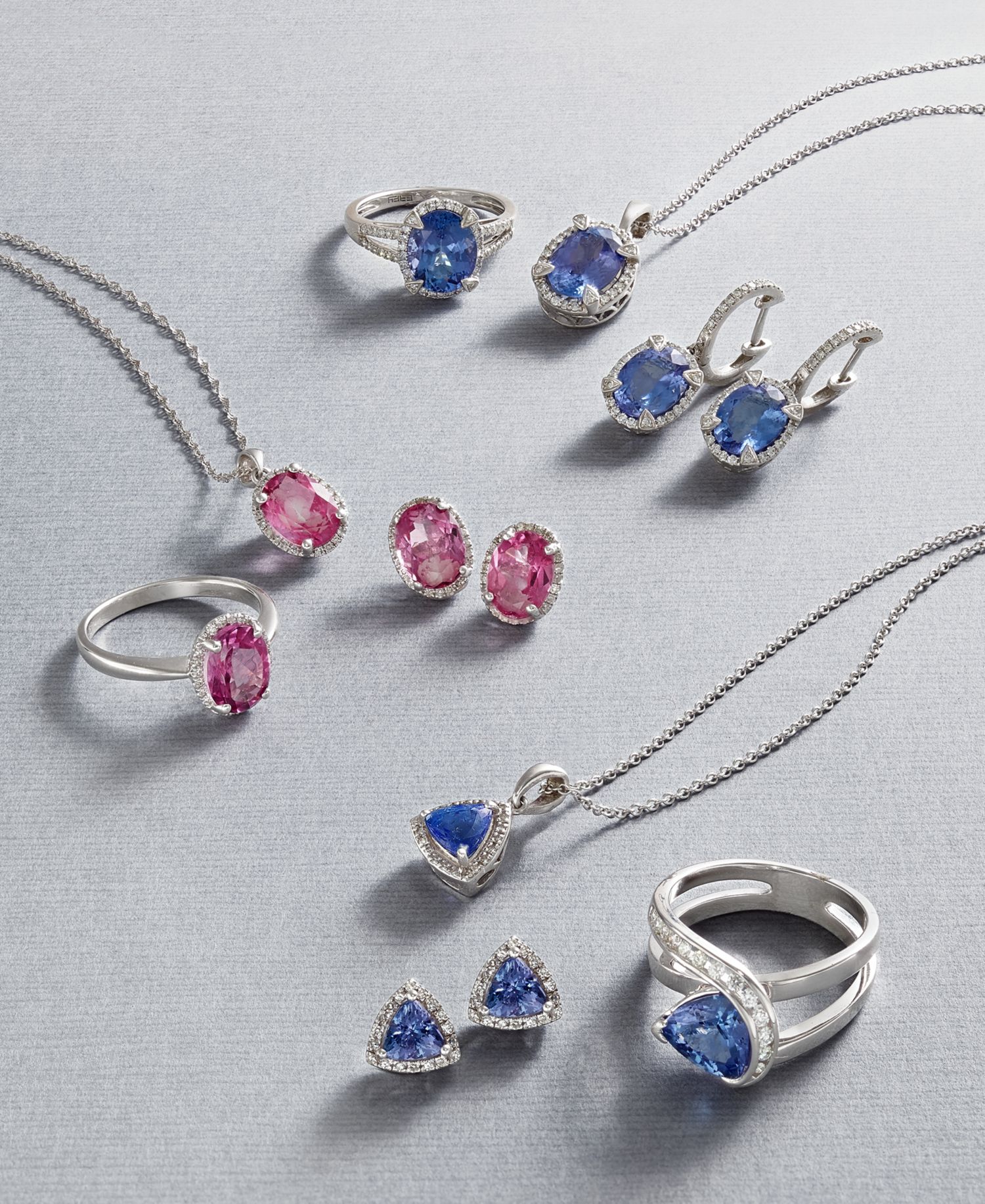 EFFY® Tanzanite (3/4 ct. t.w.) and Diamond (1/8 ct. t.w.) Stud Earrings in 14k White Gold