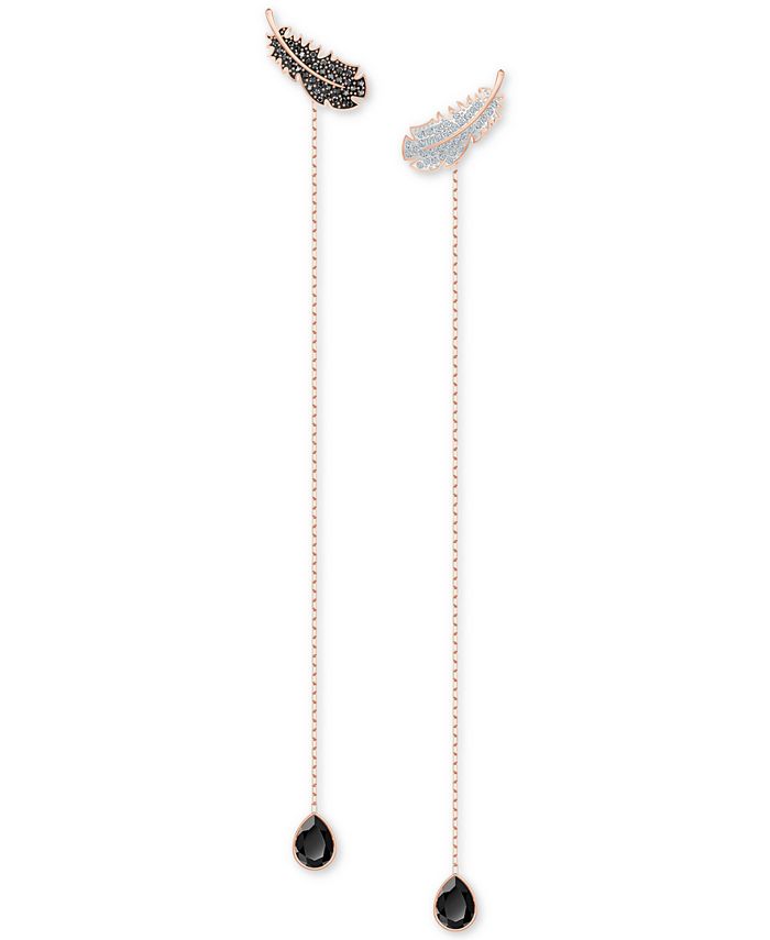 Swarovski crystal feather earrings hot sale