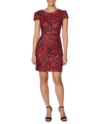 leopard print dress red