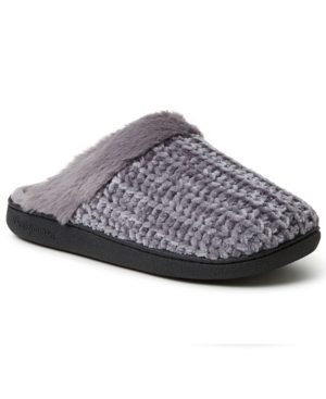 image of Dearfoams Women-s Chenille Knit Scuff Slipper, Available in Wide Width, Online Only