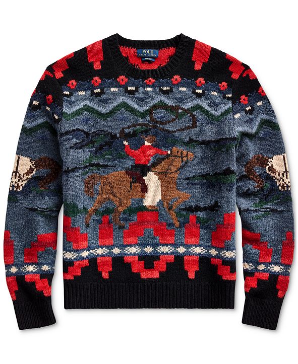 Polo Ralph Lauren Men's Cowboy Hand-Knit Wool Cashmere Sweater ...