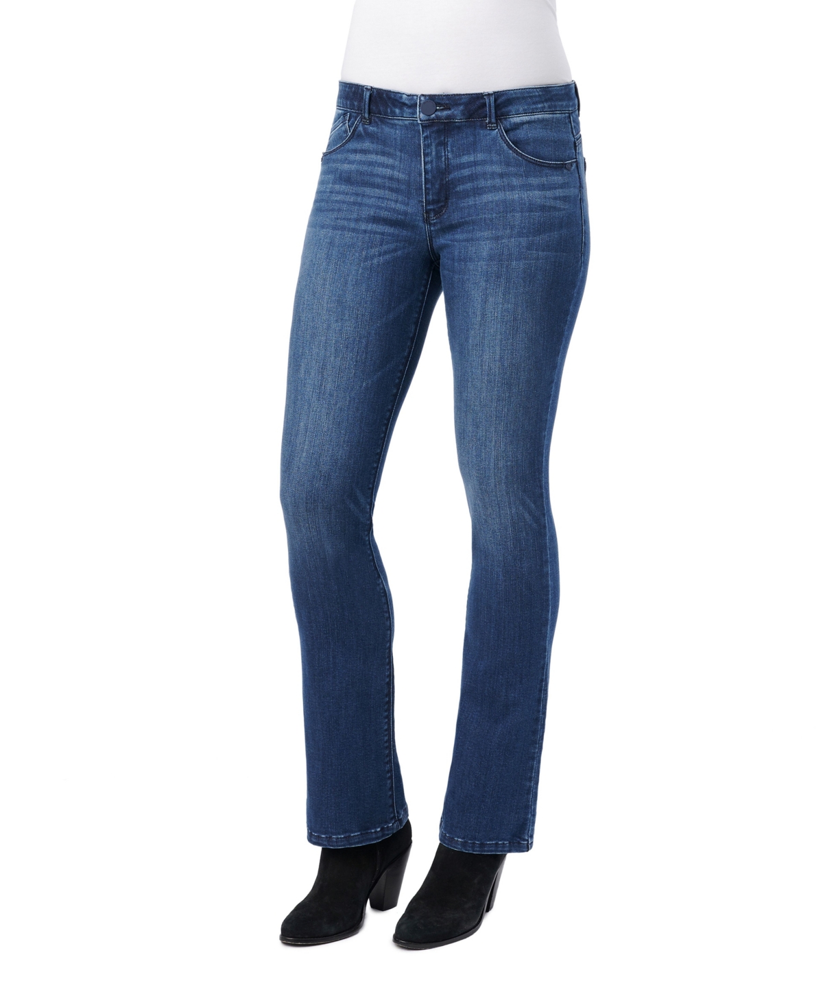 Ab Solution Itty Bitty Mid Rise Boot Jeans - Blue