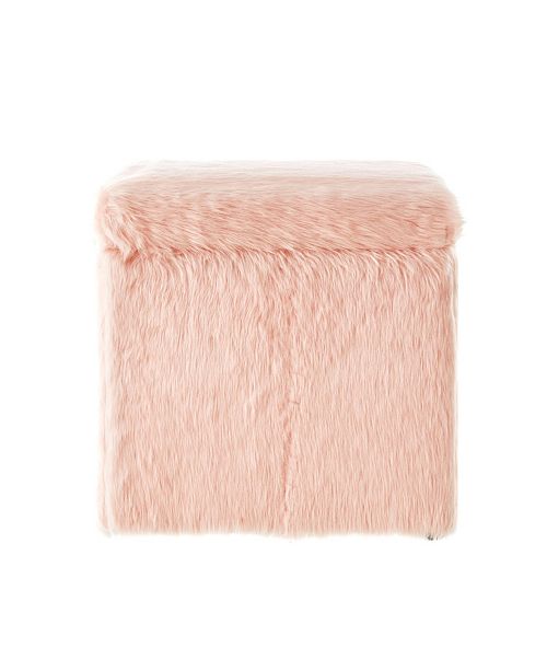 INSPIRED HOME Lilly Faux Fur Storage Cube Ottoman & Reviews Furniture