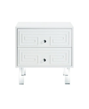 Inspired Home Aristotle 2-drawer Lacquer Lucite Leg Nightstand In White