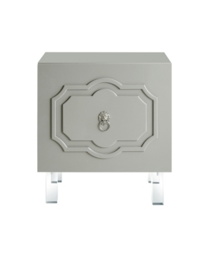 Inspired Home Sahara Lacquer Lucite Leg Nightstand In Gray