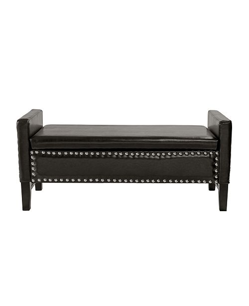 Inspired Home Columbus Button Tufted Storage Bench With Nailhead