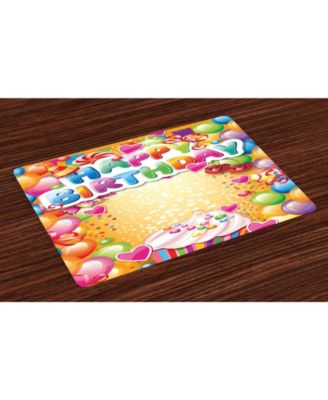 Ambesonne Birthday Place Mats, Set of 4 - Macy's