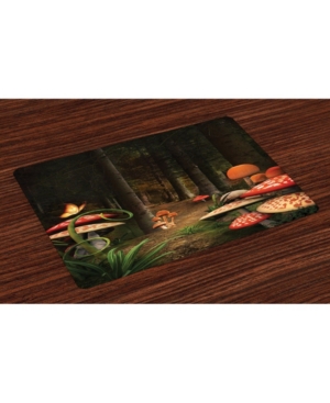 Ambesonne Mushroom Place Mats Set of 4