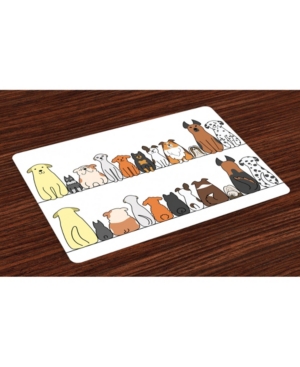 Ambesonne Dog Place Mats Set of 4