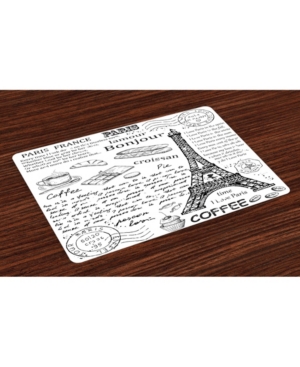 Ambesonne Paris Place Mats Set of 4