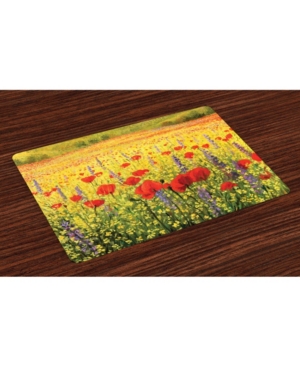 Ambesonne Flower Place Mats Set of 4