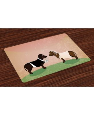 Ambesonne Dachshund Place Mats, Set of 4