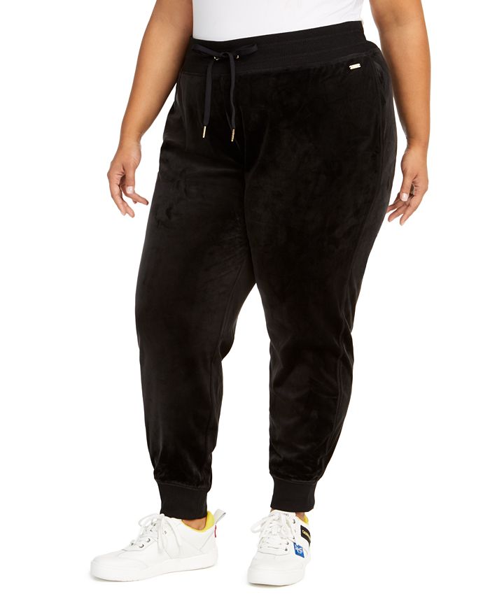 Calvin Klein Plus Size Velour Jogger Pants - Macy's