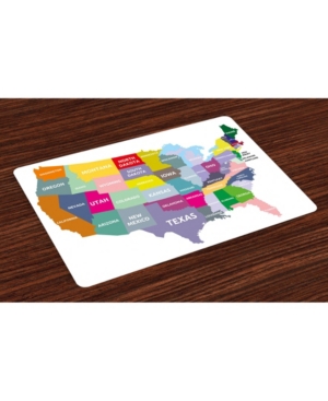 Ambesonne Map Place Mats Set of 4