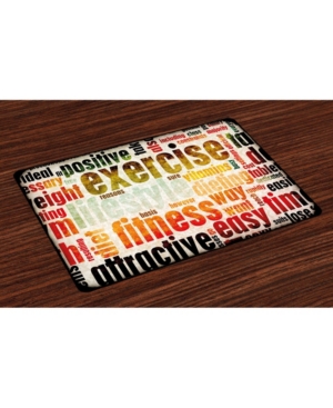 Ambesonne Fitness Place Mats Set of 4
