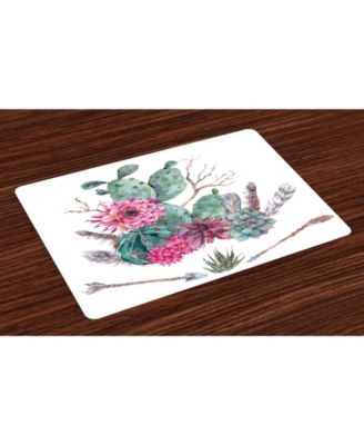 Ambesonne Cactus Place Mats, Set of 4