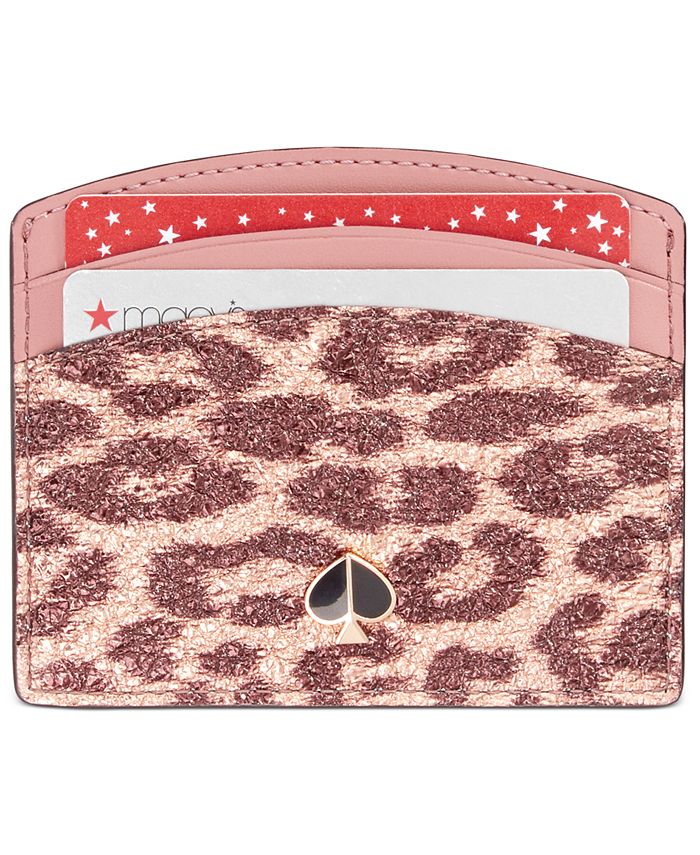 Kate spade metallic leopard wallet sales