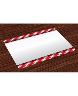 Ambesonne Candy Cane Place Mats Set of 4