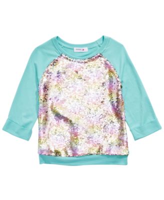 Beautees - Big Girls Reversible Rainbow Sequin Top