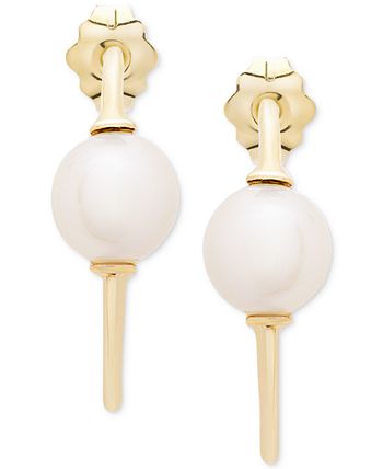 Macy's - Cultured Freshwater Pearl (6mm) Hoop Earrings in 14k Gold