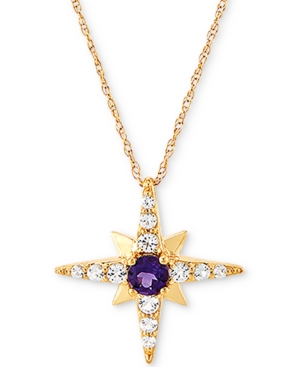 image of Amethyst (1/6 ct. t.w.) & White Topaz (1/4 ct. t.w.) 18