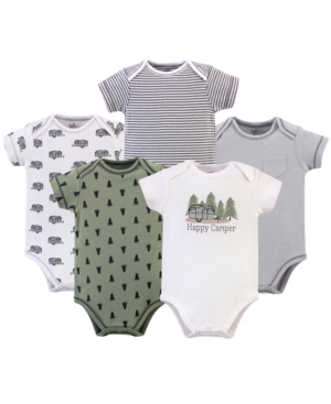 Touched by Nature Baby Boy and Girl Organic Cotton Bodysuits 5 Pack