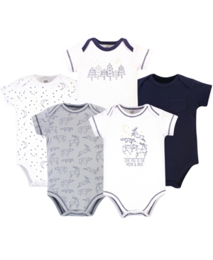 Touched by Nature Baby Boy and Girl Organic Cotton Bodysuits 5 Pack
