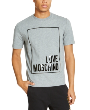 Love Moschino Men's Box Logo Graphic T-shirt In Melange Grey
