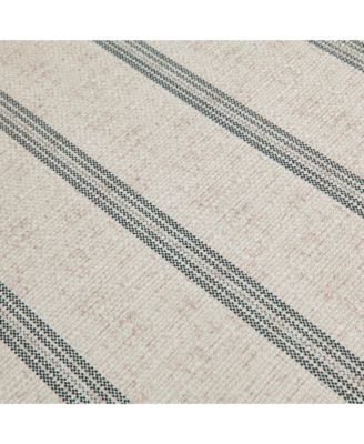 Martha Stewart Ellen Farmhouse 32"W Stripe Upholstered Hexagon Accent Ottoman