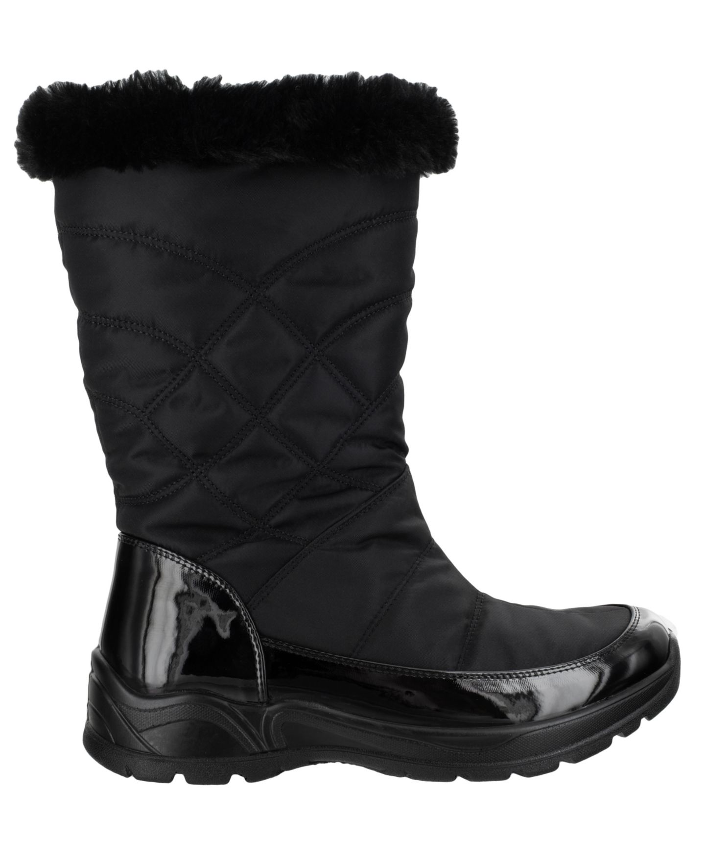 Женские ботинки Easy Street Easy Dry by Cuddle Waterproof, цвет: Чёрный лаковый — фото 2