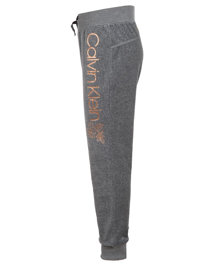 calvin klein velour jogger pants