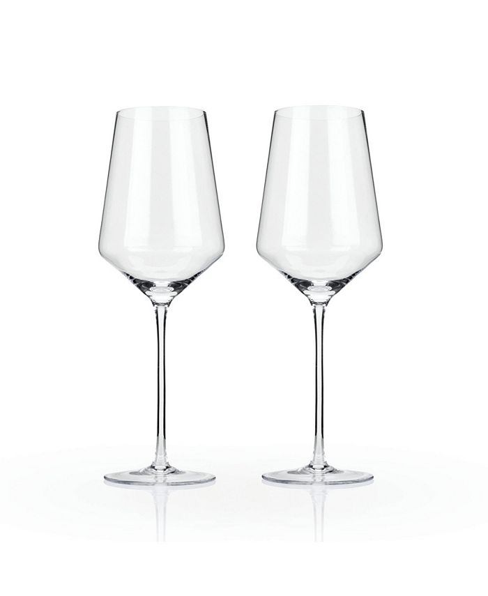 Viski Raye Angled Crystal Bordeaux Wine Glasses Set Of 2 16 Oz Macy S