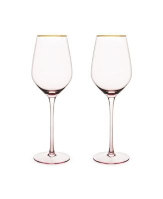 Twine Linger Crystal Wine Glasses Set of 2 - 14oz Stemmed White Wine Glasses