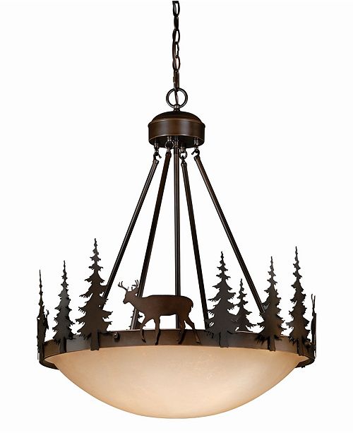 Vaxcel Bryce Rustic Deer Amber Glass Bowl Pendant Light Reviews