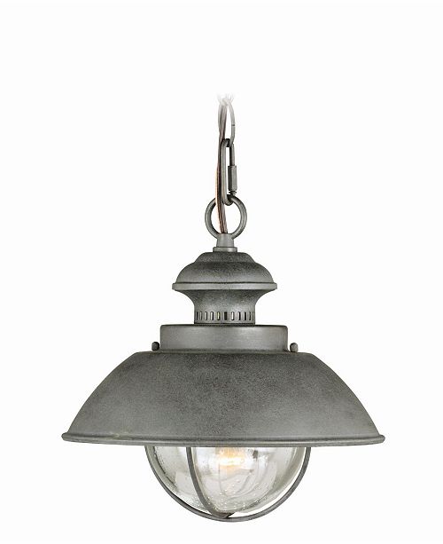 Vaxcel Harwich Coastal Farmhouse Barn Clear Seeded Glass Pendant Light Reviews Home Macy S