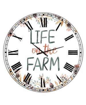 Designart Life On the Farm Large Cottage Wall Clock - 36
